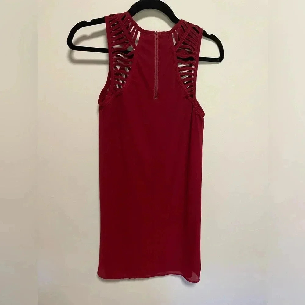 Dark red sleeveless shirt dress size  S